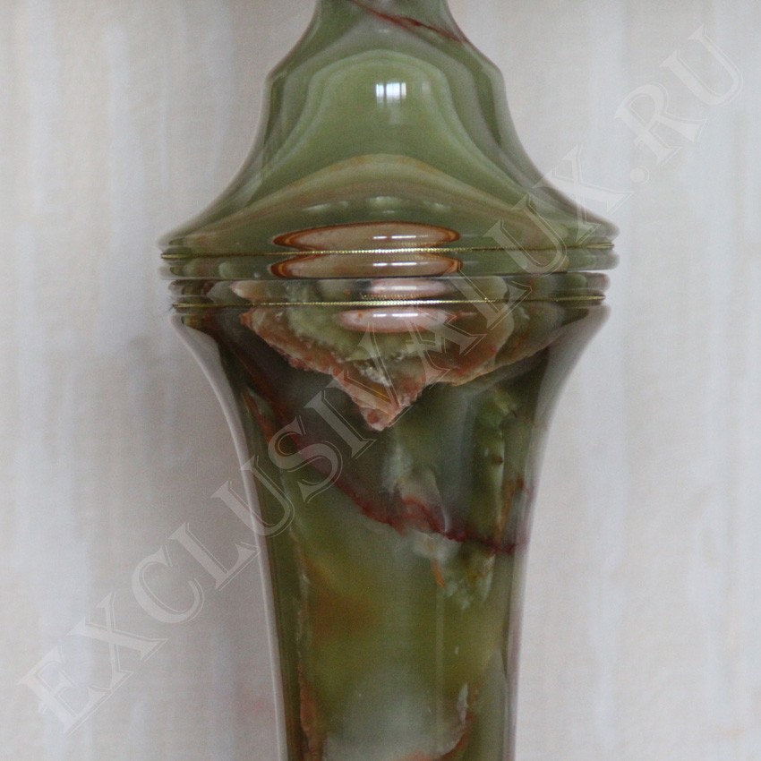 Настольная лампа из камня (зеленый оникс)