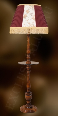 Деревянный торшер с овальным абажуром